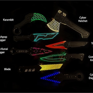 LED Illuminated Cyberpunk Cosplay Knife | Futuristic Light-Up Prop | Sci-Fi Costume Accessory