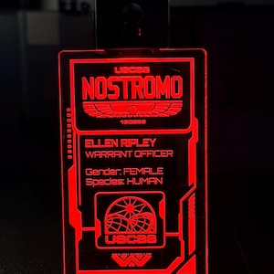 Personalisierte LED beleuchtete USCSS Nostromo Access Badge, perfektes Geschenk für Alien-Fans