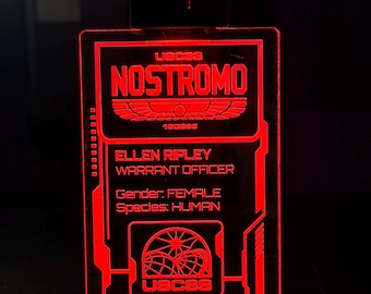 Personalized LED Illuminated USCSS Nostromo Access Badge, perfect gift for Alien fans