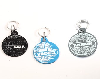 Personalized  Death Star dog tag, Sci-Fi Pet Tag, Death Star,  Cat Tag, Death Star Pet ID