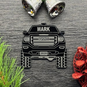 Décoration de camionnette personnalisée - G M C - Décoration de camion - Décoration de Noël - Décoration de Noël 4 x 4 -