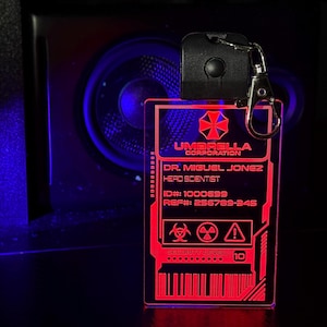 Personalized LED Illuminated Umbrella Corporation Access Badge, perfect gift for Resident Evil fans