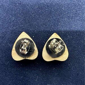 Ouija Planchette Stud Earrings: Detailed Maple Wood - Lightweight Design image 7
