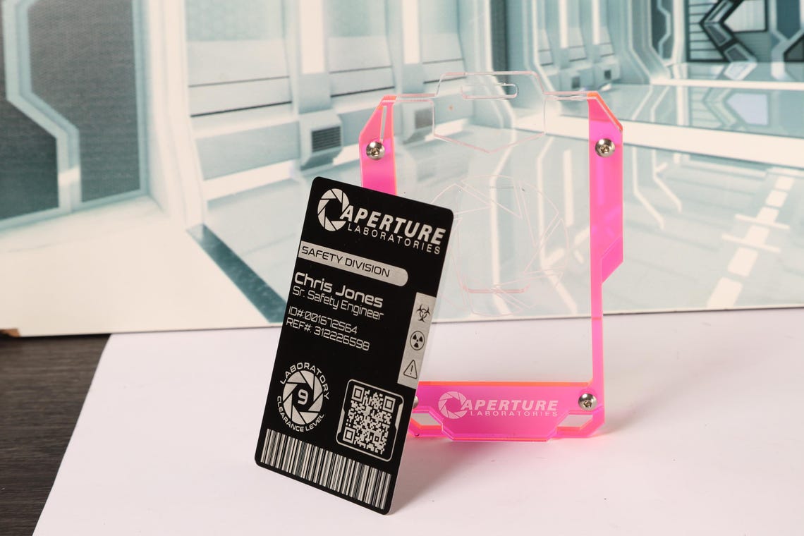 Aperture Laboratories Cyberpunk Keycard Style Card ID Holder - Aperture ...