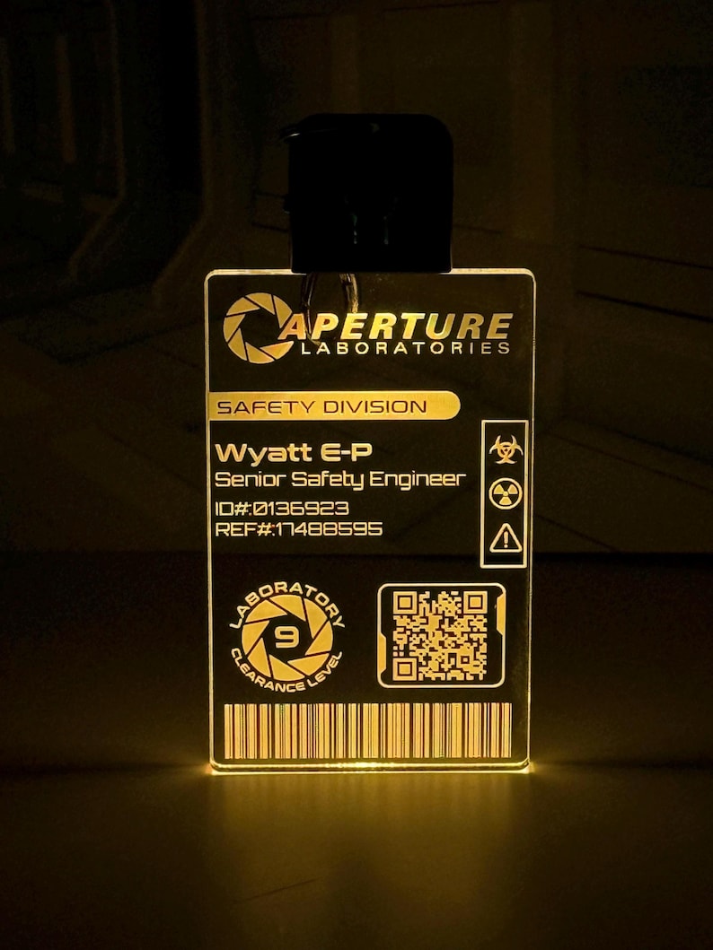 Personalized LED Illuminated Aperture Laboratories Access Badge ...