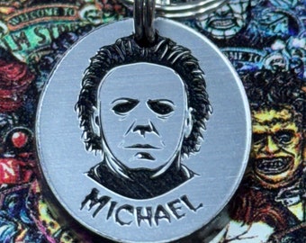 Michael Myers Pet Tag, Michael Myers Personalized Pet Tag - Scary Mask Pet Tag - Psycho Pet Tag
