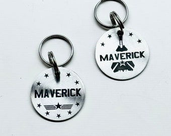 Maverick Pet Tag, Airplane Pet Tag, Pilot Pet Tag