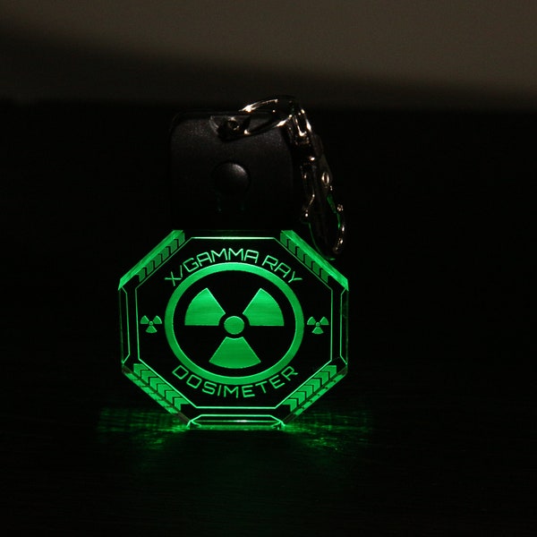 LED Radiation Tag - Color Changing - Fallout Detector -Light Up Cyberpunk Keychain