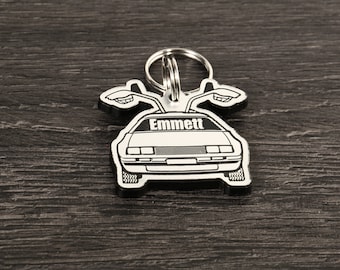 Delorean Pet Tag - Pet ID - Marty McFly - back to the future - k9 Pet Tag - Personalized - Collar Tag