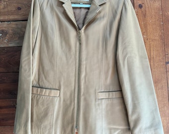 Chaqueta de piel auténtica color canela de Jones New York