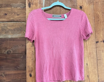 Mauve Pink Silk Short Sleeve Top by Amanda Smith