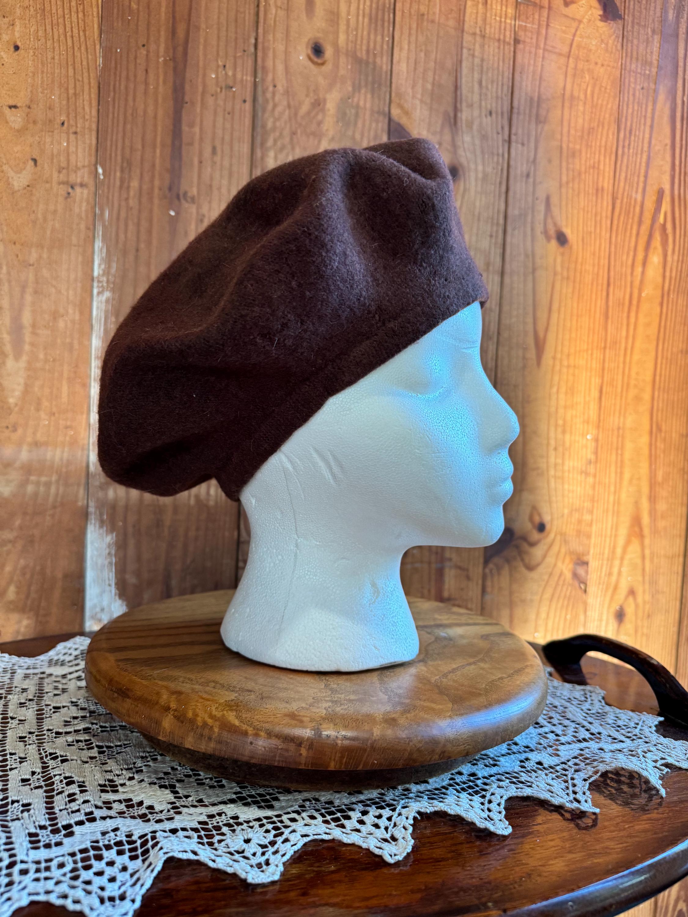 Chocolate Brown 100% Wool Vintage Beret - Etsy