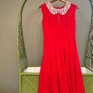 Red Lace Collared Dress | Retro 1950’s