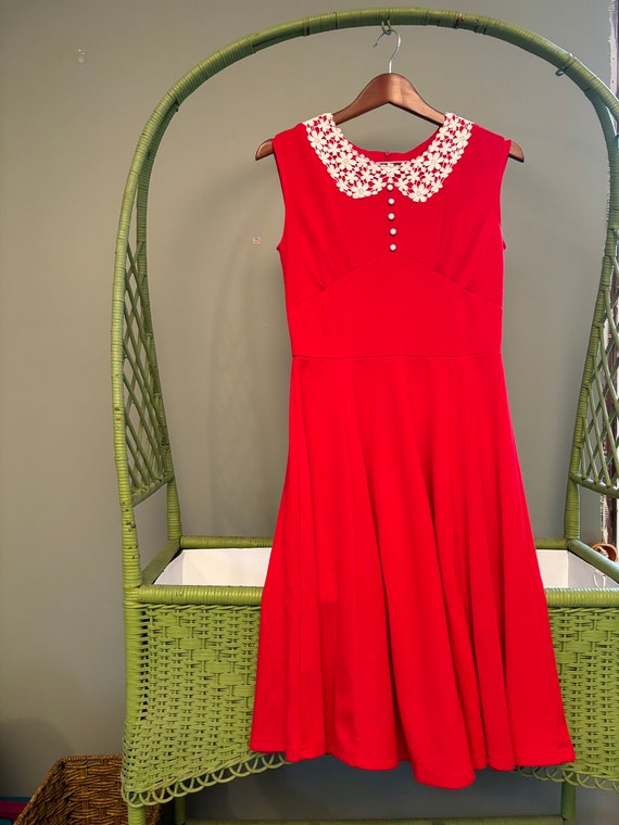 Red Lace Collared Dress | Retro 1950’s