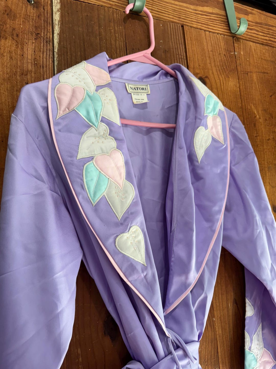 80’s Long Lavender Floral Robe With a Touch of Whimsy Glam by Natori - Etsy