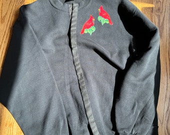 Vintage Holiday (diy) Sweater | Cardinals | Ugly Christmas Sweater | Handpainted