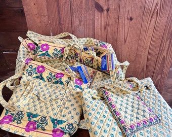 Taylor Layne Duffel Bag, Totes, and Purses | Cotton Quilted Bags | Yellow and Pink Floral | Sold Separately