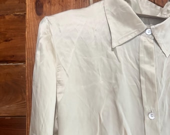 Valerie Steven’s Pure Silk Button-Up Cream Blouse