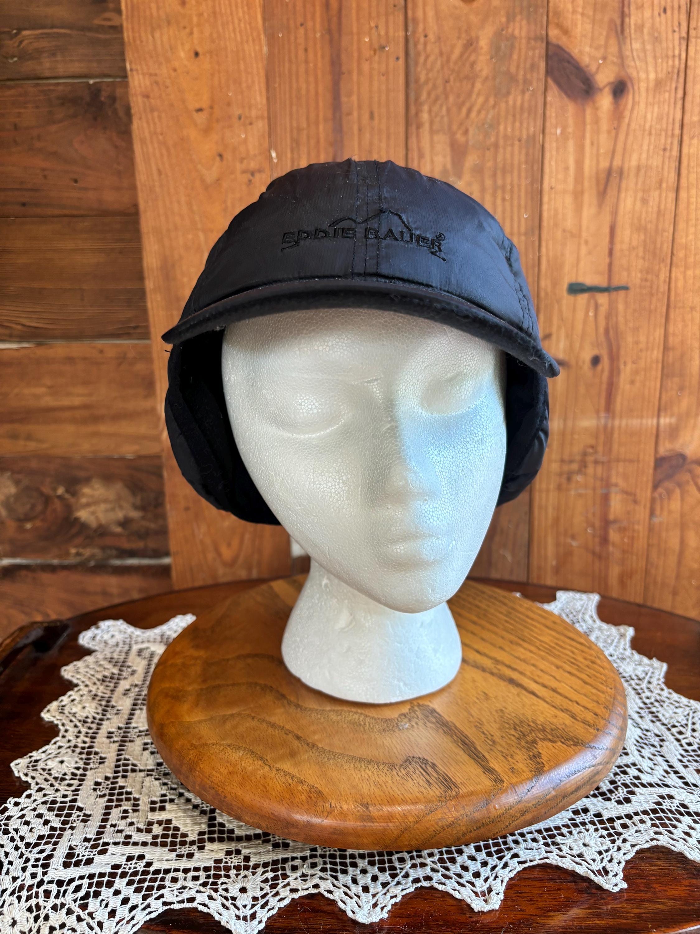 Eddie Bauer | Goose Down | Black Trapper Hat, Black Winter