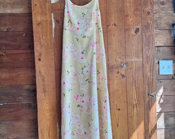 Pink Floral Spaghetti Strap Maxi Dress | 00’s Summer Dress, Soft Feminine | No Boundaries