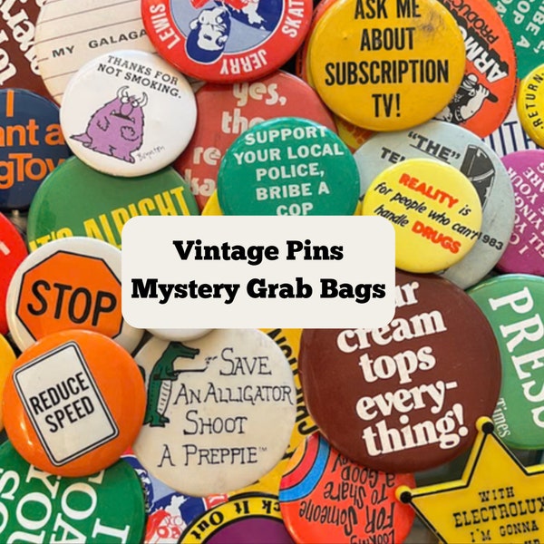 Vintage Pin/Button/Badge Mystery Grab Bags