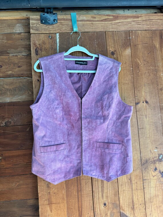 Monterey Bay Vintage Lavender Genuine Leather Vest