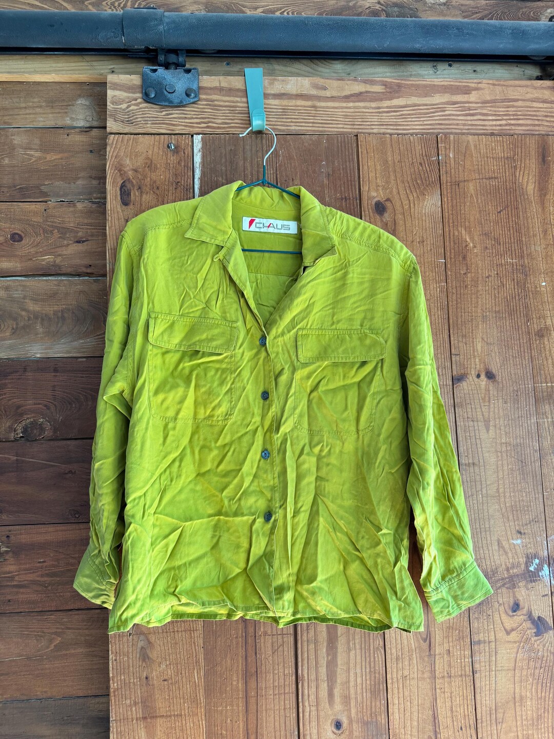 Chartreuse Green Vintage Button-up Top by Chaus - Etsy
