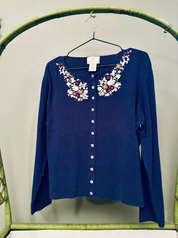 Embroidered Susan Bristol Cardigan