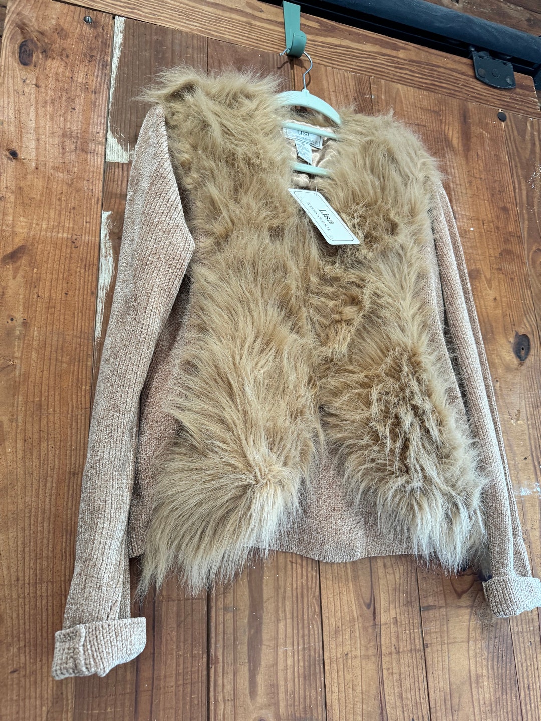 Lisa International | Carmel Sweater W/ Faux Fur Collar - Etsy