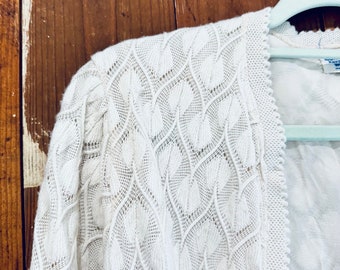 1960's White Lace Knit Cardigan Sweater | Vintage, Rockabilly Style