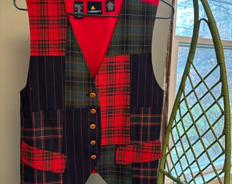 Vintage Liz Sport Wool Blend Holday Vest