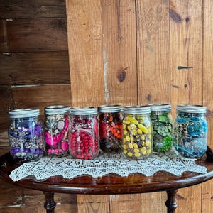 Mystery Jewelry Jars | Vintage & Modern Costume Jewelry | Bulk, Destash, Wearable Lot | Colorful Jewelry