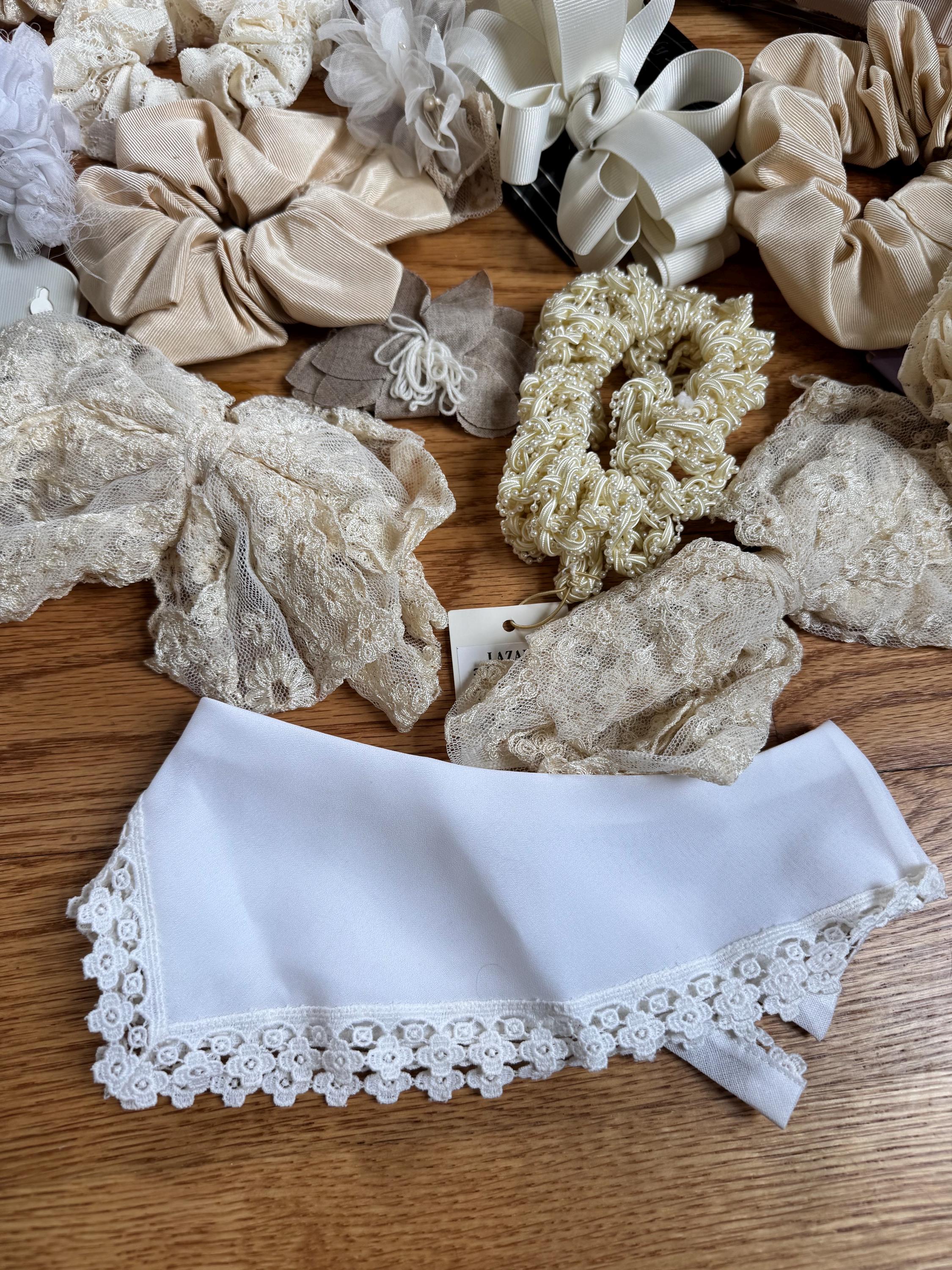 Hair Accessory Mystery Grab Bags | White, Cream, Beige 