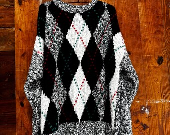 90s Wool Blend Knit Cardigan, Vintage Minimal Black Cardigan (XS-M