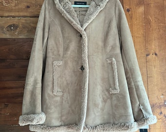 Chaqueta de ante color canela con forro de piel sintética de Jones New York Vintage