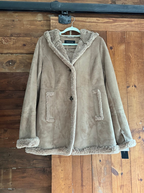 Jones New York | Vintage Suede Tan Jacket With Faux Fur Lining - Etsy
