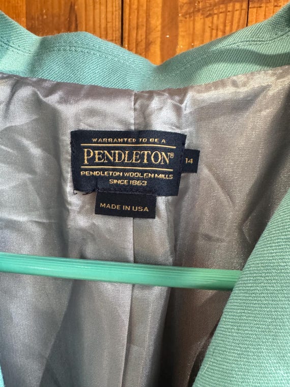Pendleton Light Blue Single Brested Blazer | Made… - image 11