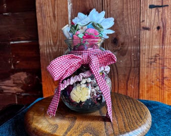 Cottagecore Jewelry Vase | Burgundy, Cream, Pink Palette