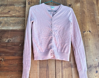 Vintage J.Crew Light Pink Cashmere Cardigan Sweater