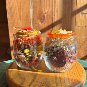 Warm Color Mystery Jewelry Vases | Mystery Jewelry Jar | Vintage Costume Jewelry | Witchy, Bohemian, Jewelry