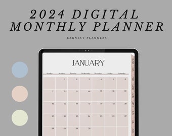 2024 datiert Digitaler Monatskalender iPad Download Goodnotes Monthly Planner