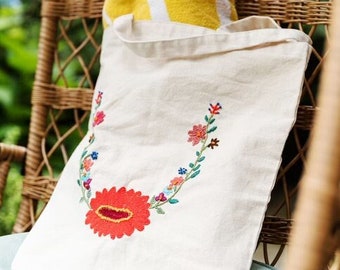 Organic Cotton Floral Tote Bag (Refugee Made)