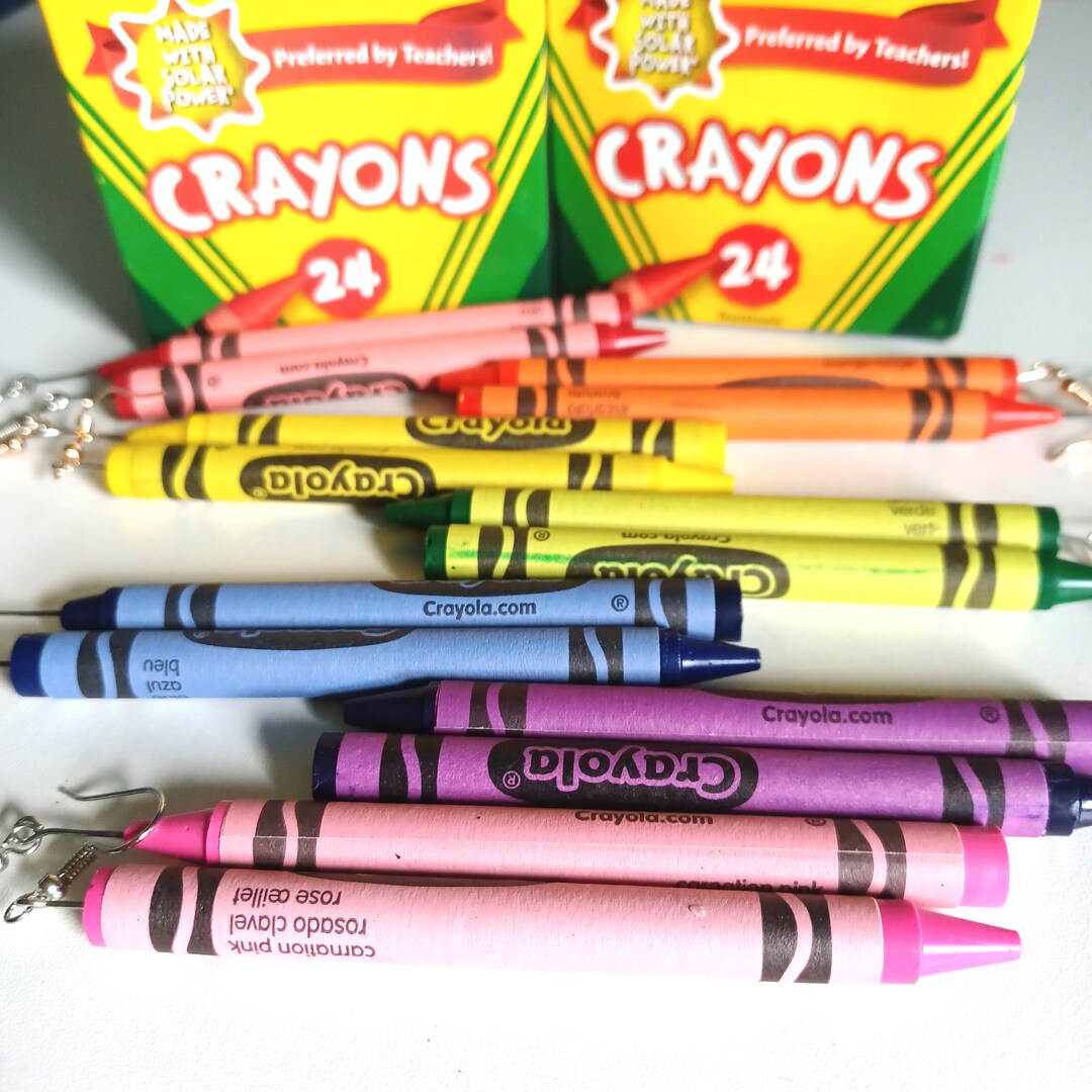 Crayola Crayon Novelty Earrings CUSTOM OPTIONS Teacher Etsy