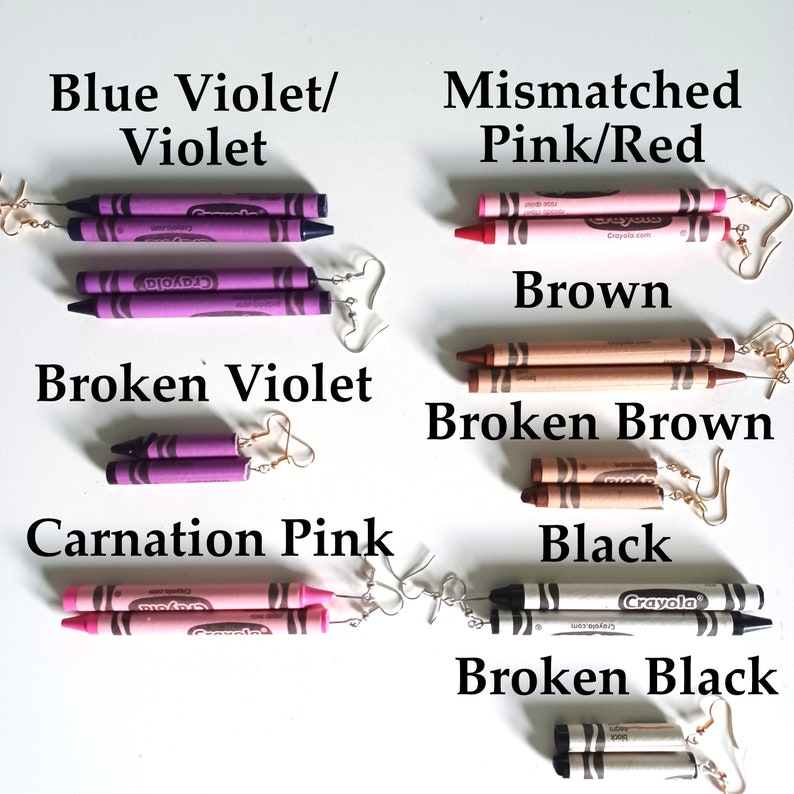 Crayola Crayon Novelty Earrings CUSTOM OPTIONS Teacher Etsy