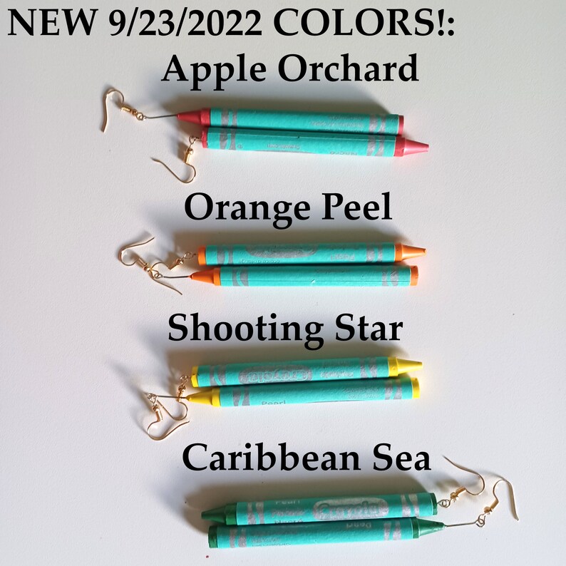 Crayola Crayon Novelty Earrings CUSTOM OPTIONS Teacher Etsy