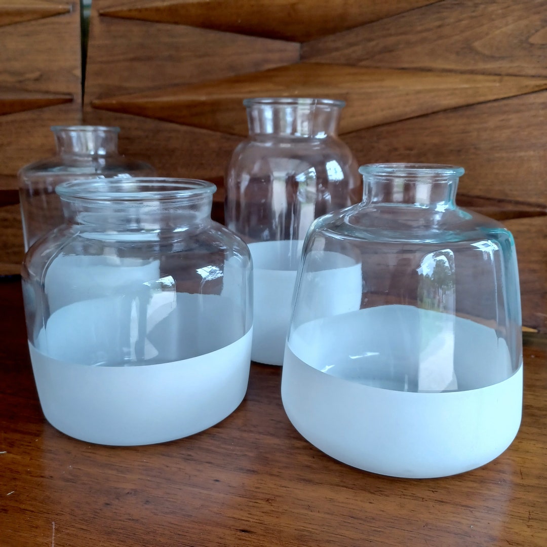 Acrylic Paint Dipped Jars 4 Styles Candle Jars Storage Etsy