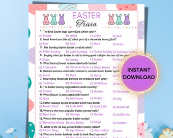 Printable Easter Game, Easter Trivia Game, Easter Activity For Kids And Adults, Downloadable Game, Easter, Kids Games, Trivia Game Printable