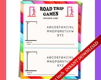 Hangman Game - Printable/digital Download for Kids Road Trip Activity ...