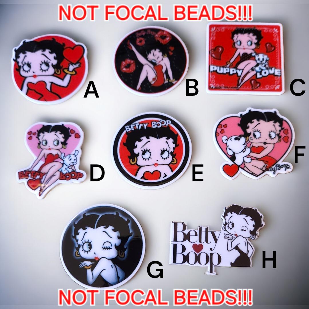 2 or 6 Pieces - Cartoon Girl Betty Resin Planar Flatbacks, DIY Crafts, NOT Focal Beads!!!