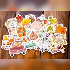 50 pcs Autumn Fall Animals Leaves Pumpkins Stickers